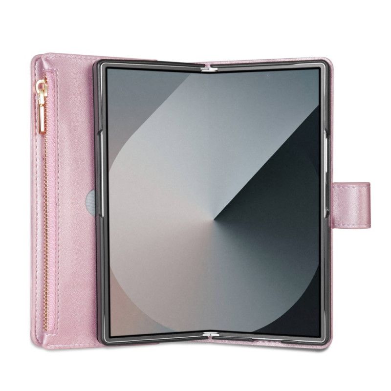 Etui Folio Samsung Galaxy Z Fold 7 Wyściełane Z Paskiem Na Ramię I Smyczą Etui Ochronne