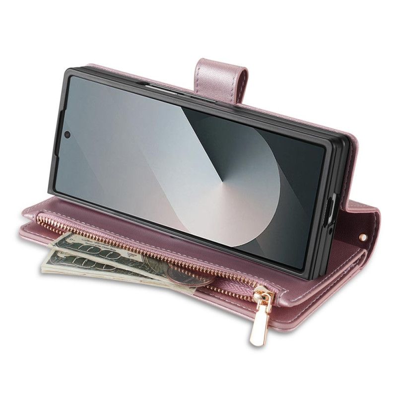 Etui Folio Samsung Galaxy Z Fold 7 Wyściełane Z Paskiem Na Ramię I Smyczą Etui Ochronne