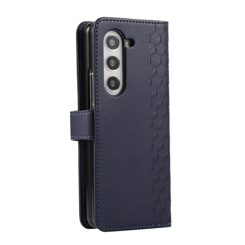 Etui Folio Samsung Galaxy Z Fold 7 Wytłoczony Wzór Z Paskiem Etui Ochronne