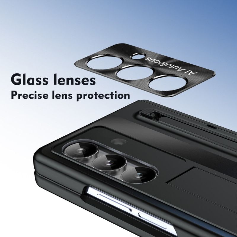 Etui Samsung Galaxy Z Fold 7 Podstawka Z Efektem Metalu I Folia Ochronna Na Ekran