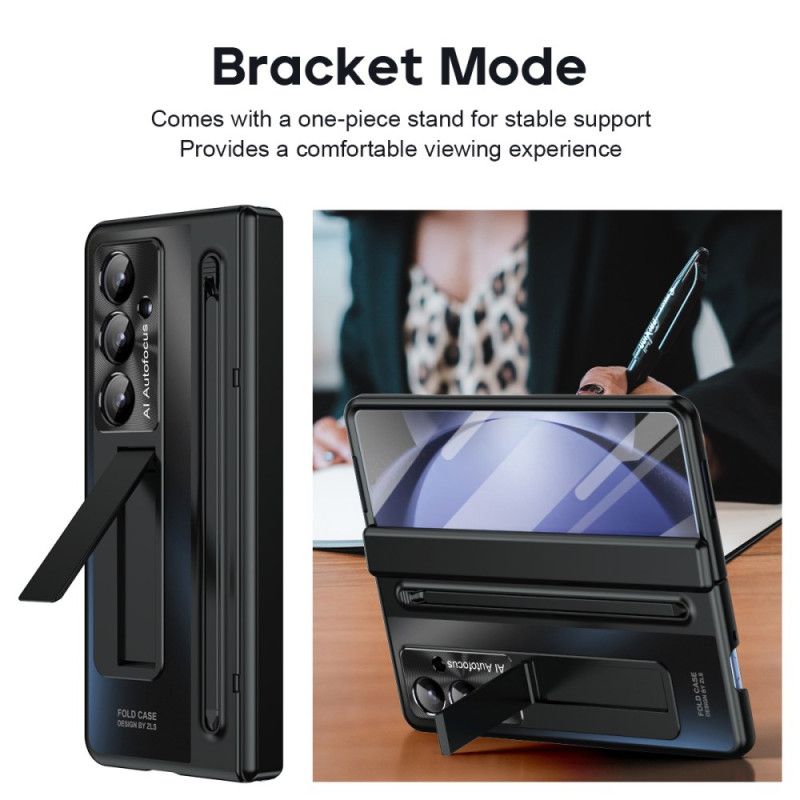 Etui Samsung Galaxy Z Fold 7 Podstawka Z Efektem Metalu I Folia Ochronna Na Ekran