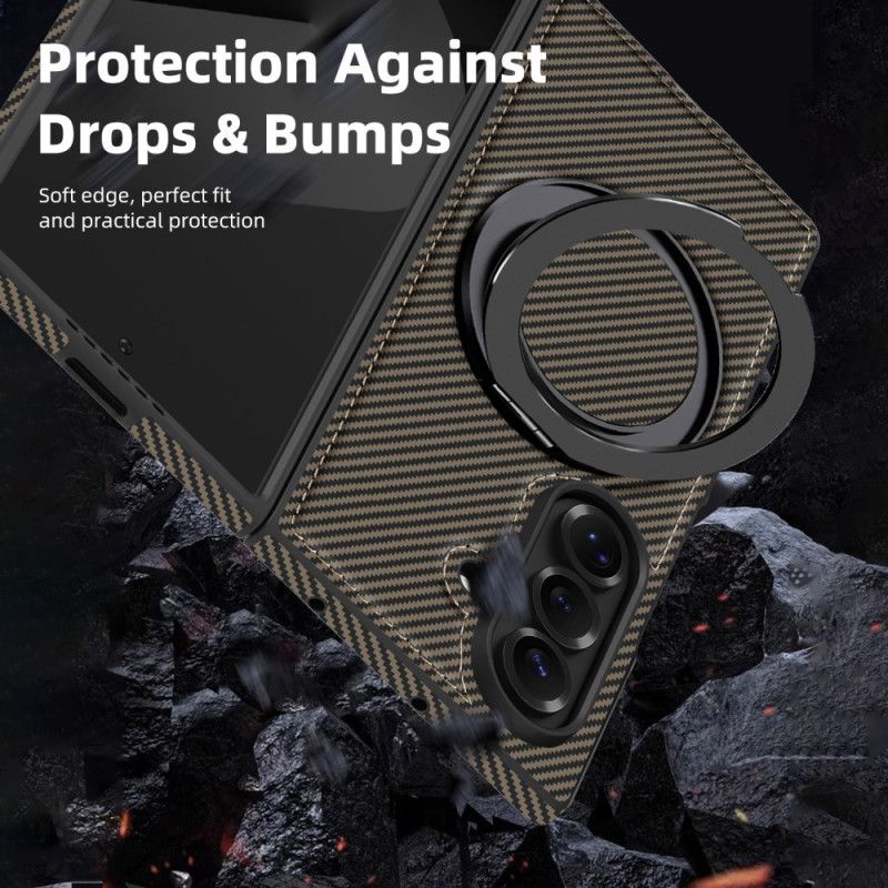 Futerały Samsung Galaxy Z Fold 7 Etui Na Telefon Magnetyczne Teksturowane Włókno Węglowe