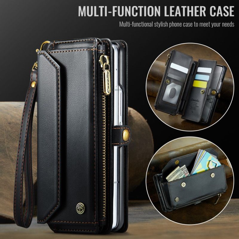 Skórzany Futerał Samsung Galaxy Z Fold 7 Etui Na Telefon Etui Portfelowe Caseme