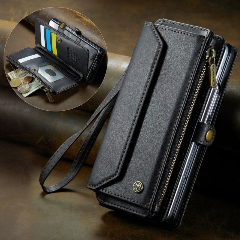 Skórzany Futerał Samsung Galaxy Z Fold 7 Etui Na Telefon Etui Portfelowe Caseme