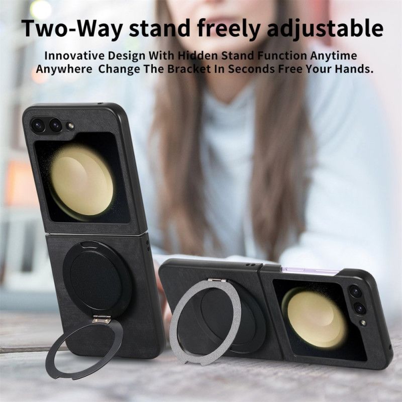 Etui Do Samsung Galaxy Z Flip 7 Fe Efekt Zamszu Z Obrotowym Uchwytem Podstawka