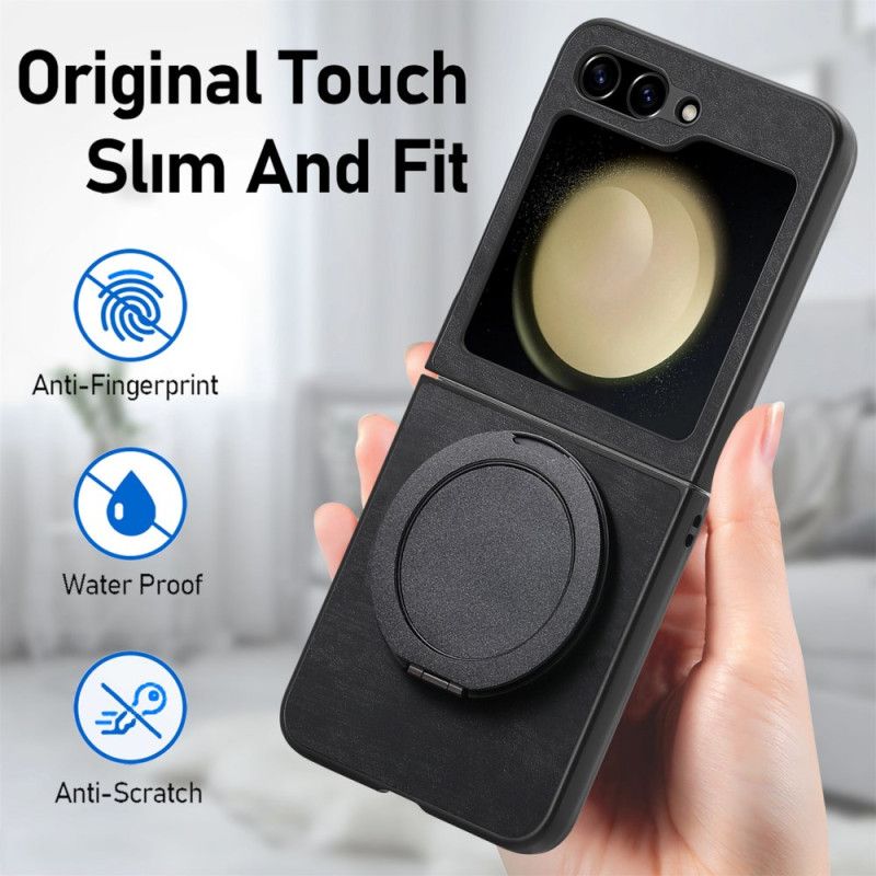 Etui Do Samsung Galaxy Z Flip 7 Fe Efekt Zamszu Z Obrotowym Uchwytem Podstawka