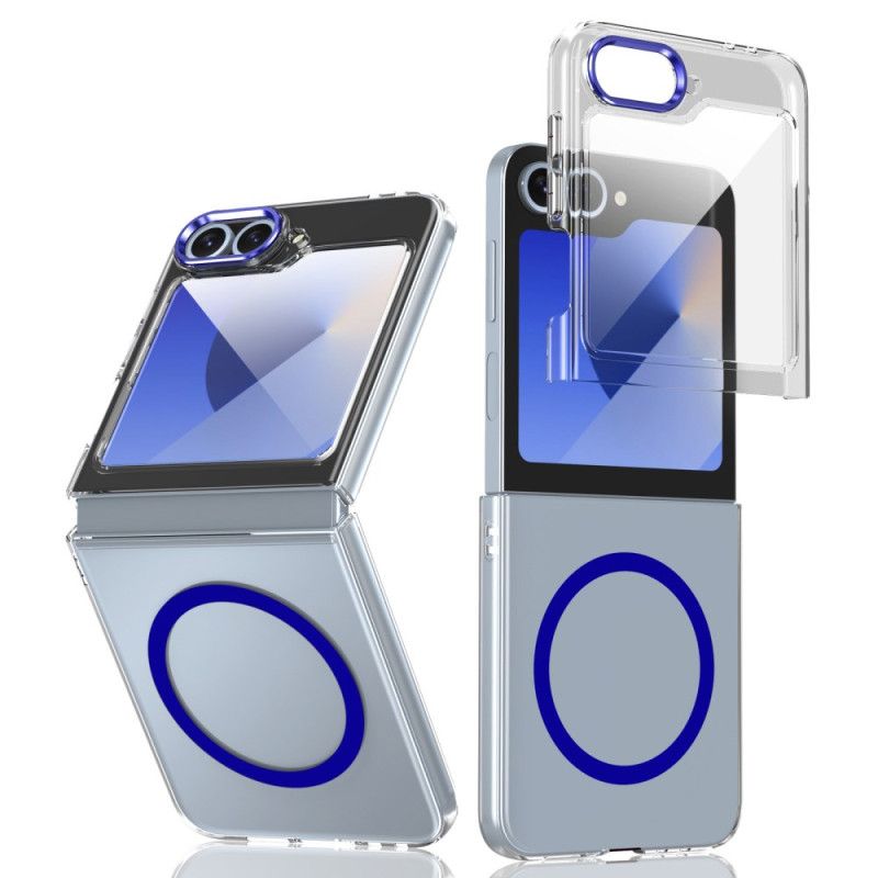 Etui Do Samsung Galaxy Z Flip 7 Fe Kompatybilne Z Magsafe Półprzezroczyste Z Folią Ochronną Na Ekran