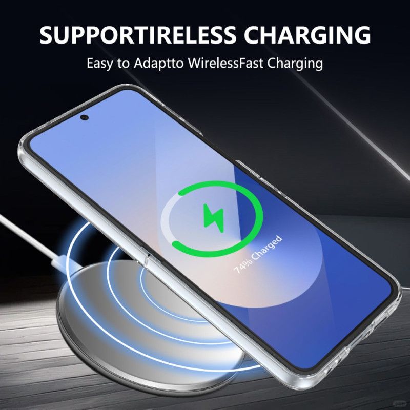 Etui Do Samsung Galaxy Z Flip 7 Fe Kompatybilne Z Magsafe Półprzezroczyste Z Folią Ochronną Na Ekran