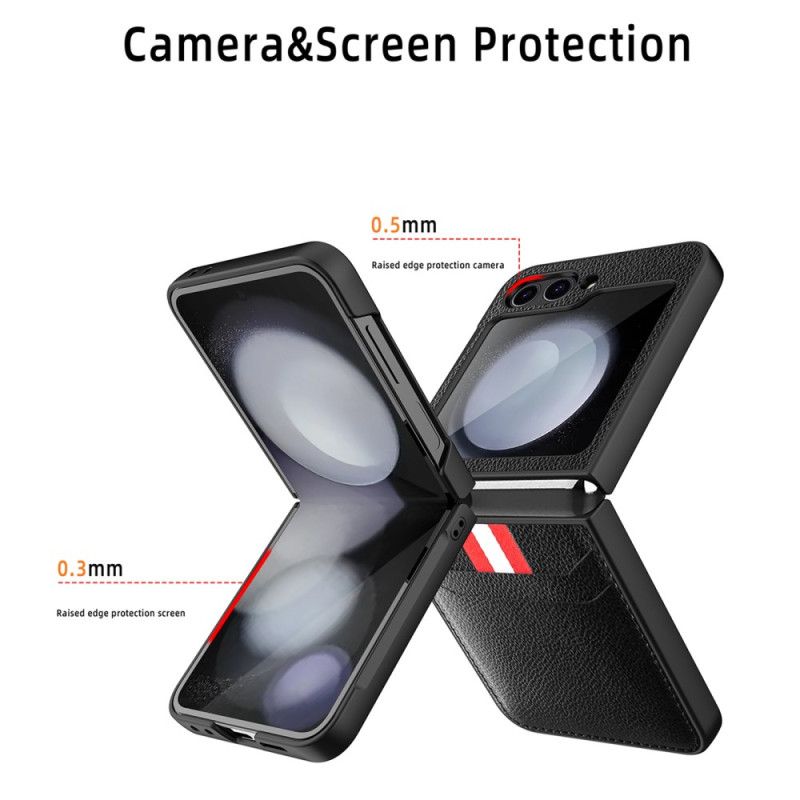 Etui Do Samsung Galaxy Z Flip 7 Fe Etui Na Karty Z Teksturą Liczi