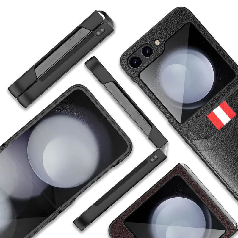 Etui Do Samsung Galaxy Z Flip 7 Fe Etui Na Karty Z Teksturą Liczi