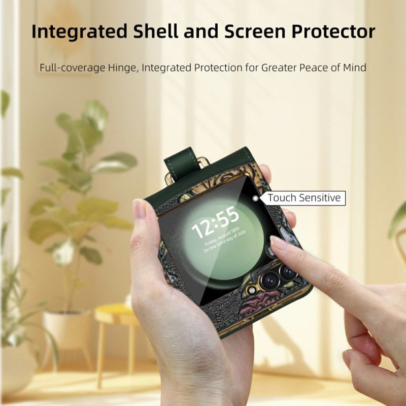 Etui Do Samsung Galaxy Z Flip 7 Fe Pasek Na Ramię Z Kwiatowym Wzorem