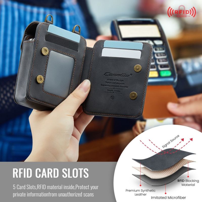 Etui Do Samsung Galaxy Z Flip 7 Fe Torba Typu Listonoszka Z Ochroną Rfid I Paskiem Na Ramię