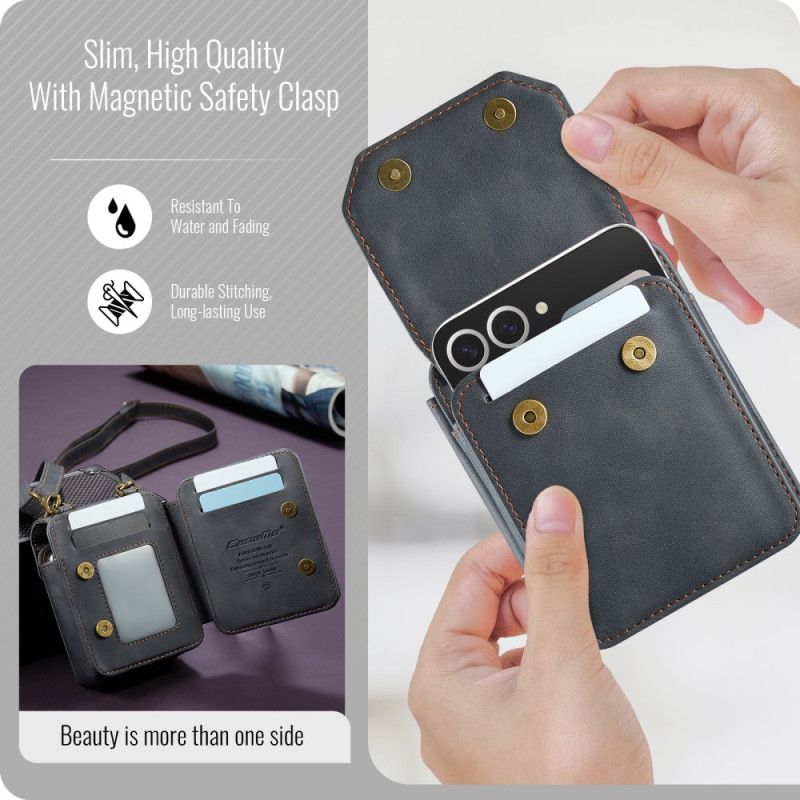 Etui Do Samsung Galaxy Z Flip 7 Fe Torba Typu Listonoszka Z Ochroną Rfid I Paskiem Na Ramię