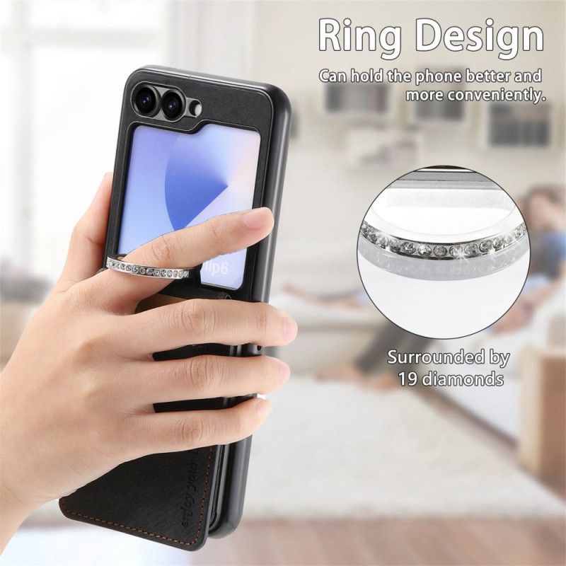 Etui Samsung Galaxy Z Flip 7 Fe Efekt Zamszu Z Przegródką Na Karty Etui Ochronne