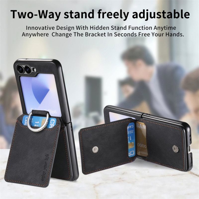 Etui Samsung Galaxy Z Flip 7 Fe Efekt Zamszu Z Przegródką Na Karty Etui Ochronne