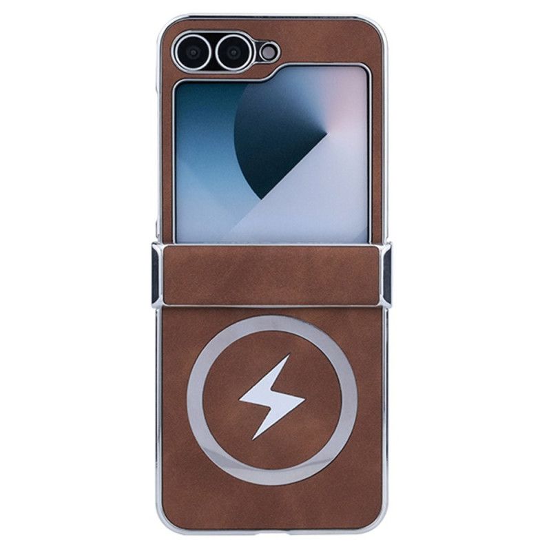 Etui Samsung Galaxy Z Flip 7 Fe Kompatybilny Z Magsafe Efekt Skóry Etui Ochronne