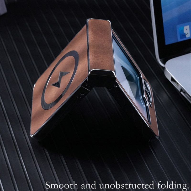 Etui Samsung Galaxy Z Flip 7 Fe Kompatybilny Z Magsafe Efekt Skóry Etui Ochronne