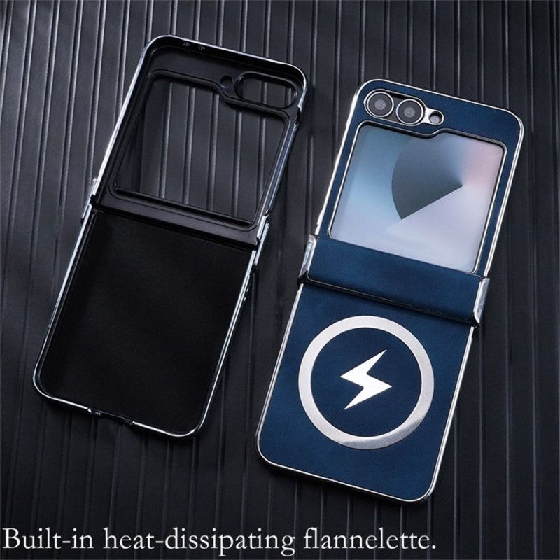 Etui Samsung Galaxy Z Flip 7 Fe Kompatybilny Z Magsafe Efekt Skóry Etui Ochronne