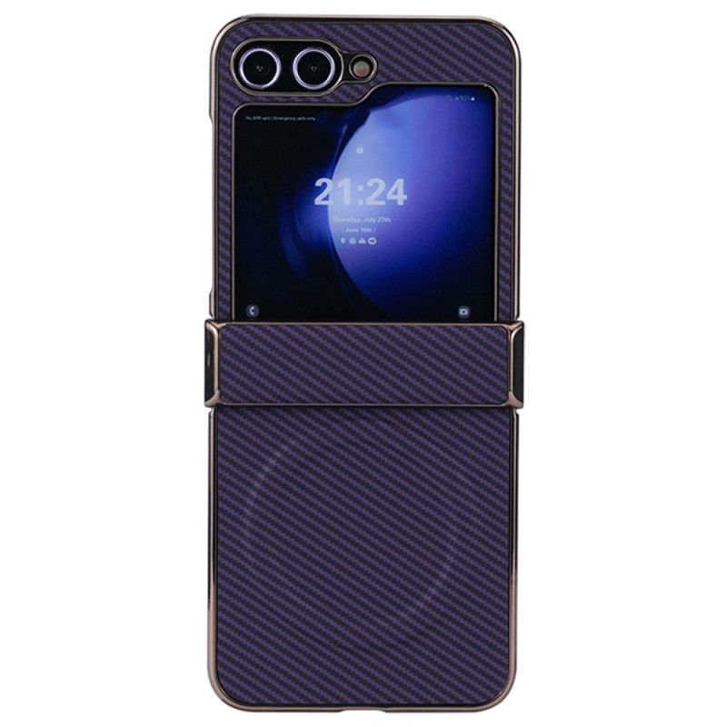 Etui Samsung Galaxy Z Flip 7 Fe Magnetyczna Tekstura Włókna Węglowego Etui Ochronne