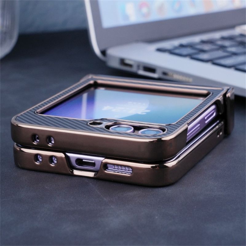 Etui Samsung Galaxy Z Flip 7 Fe Magnetyczna Tekstura Włókna Węglowego Etui Ochronne