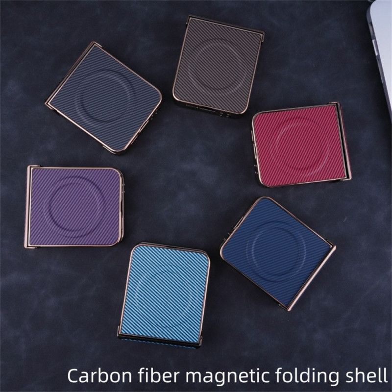 Etui Samsung Galaxy Z Flip 7 Fe Magnetyczna Tekstura Włókna Węglowego Etui Ochronne