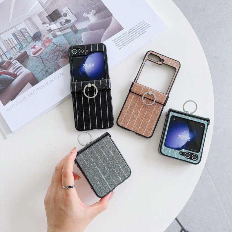Etui Samsung Galaxy Z Flip 7 Fe Pierścień W Paski