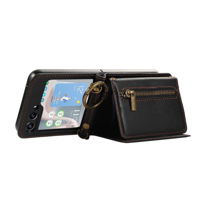 Etui Samsung Galaxy Z Flip 7 Fe Portfel Na Zamek Błyskawiczny I Uchwyt Na Ramię Pasek