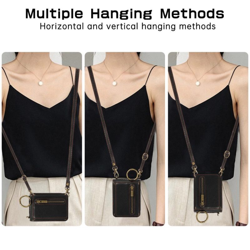 Etui Samsung Galaxy Z Flip 7 Fe Portfel Na Zamek Błyskawiczny I Uchwyt Na Ramię Pasek