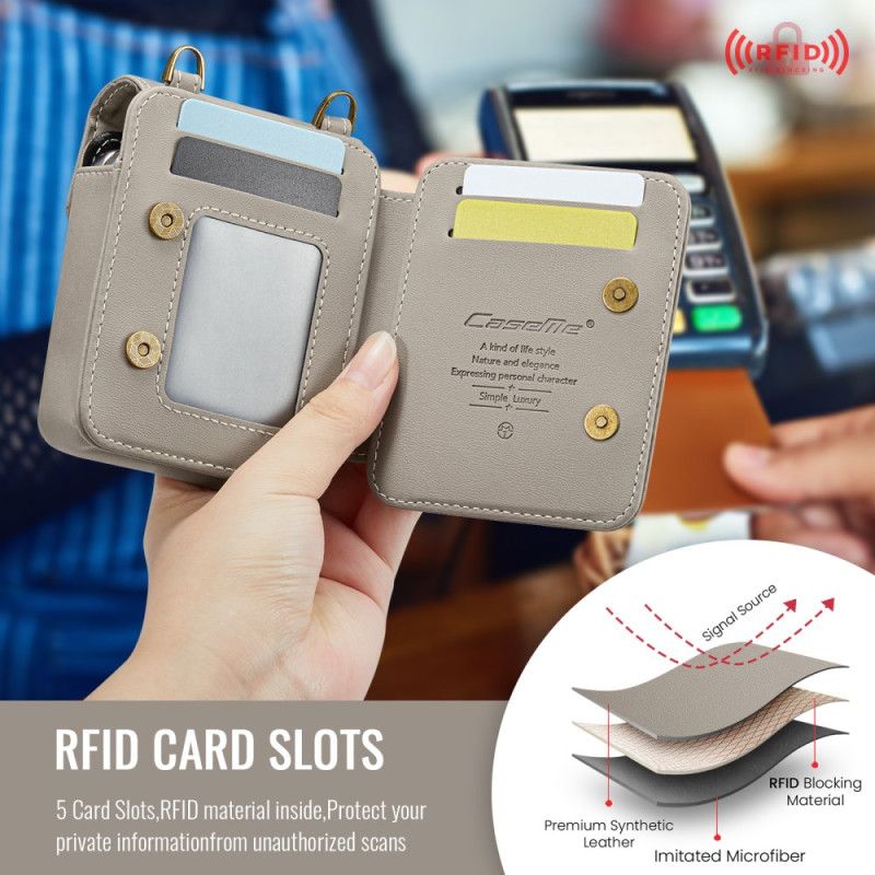 Etui Samsung Galaxy Z Flip 7 Fe Portfel Rfid Z Paskiem Na Ramię Etui Ochronne