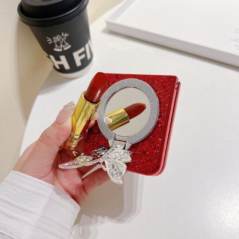 Etui Samsung Galaxy Z Flip 7 Fe Stojak Z Motylem Z Kryształkami Etui Ochronne