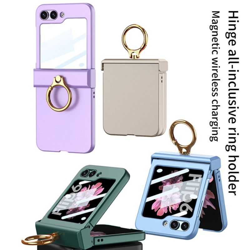 Etui Samsung Galaxy Z Flip 7 Fe Uchwyt Na Pierścionki I Folia Ochronna Na Ekran Ze Szkła Hartowanego Gkk