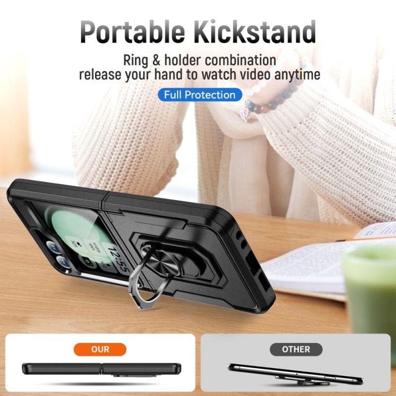 Etui Samsung Galaxy Z Flip 7 Fe Wytrzymały Z Podstawką Pierścieniową Etui Ochronne