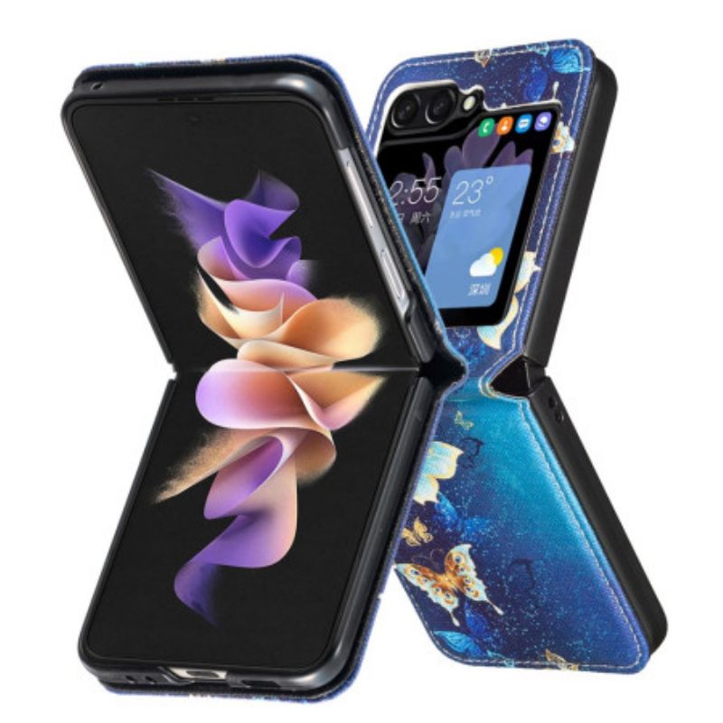 Etui Samsung Galaxy Z Flip 7 Fe Złote Motyle Etui Ochronne