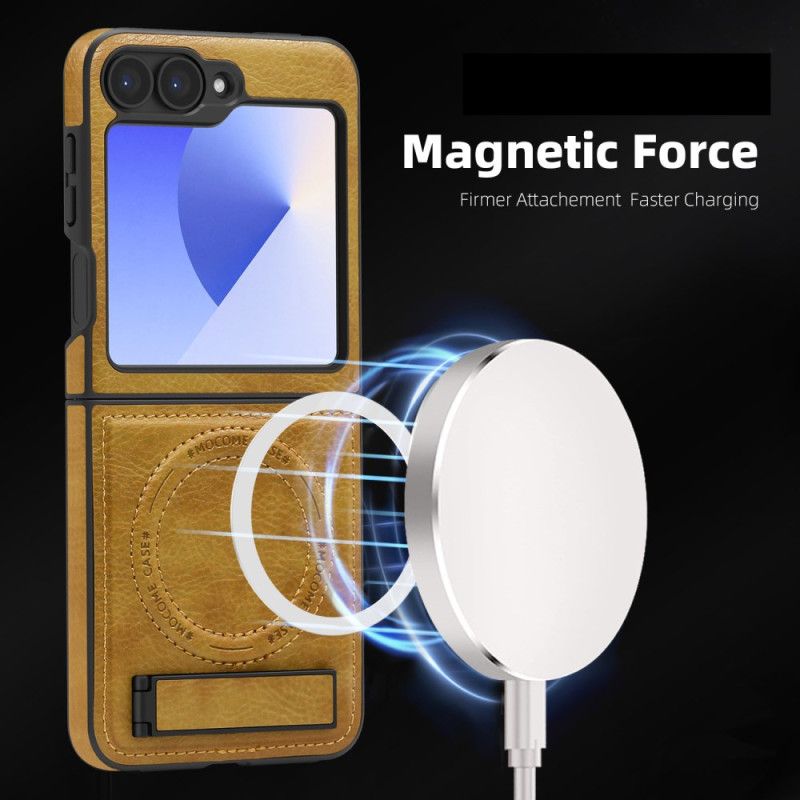 Futerały Samsung Galaxy Z Flip 7 Fe Etui Na Telefon Kompatybilny Z Magsafe Efekt Skóry