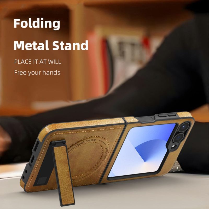 Futerały Samsung Galaxy Z Flip 7 Fe Etui Na Telefon Kompatybilny Z Magsafe Efekt Skóry