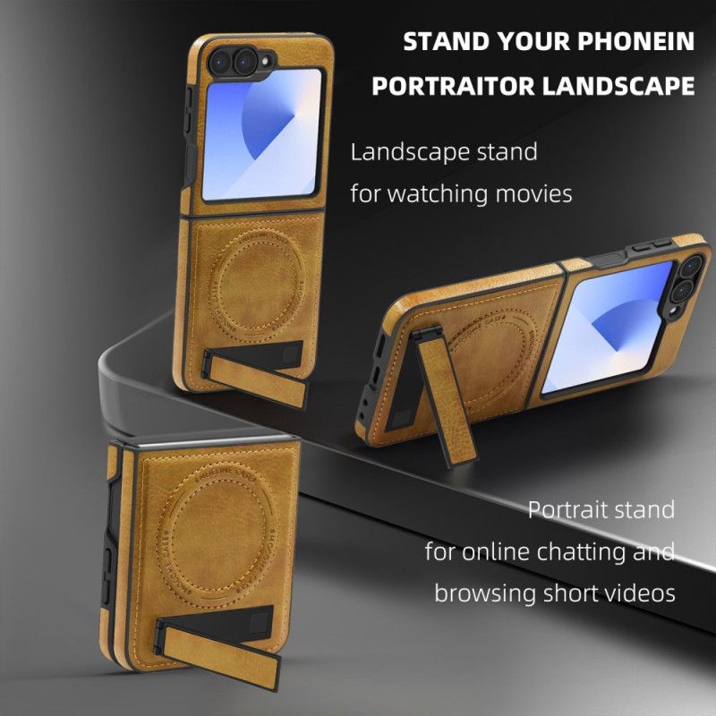 Futerały Samsung Galaxy Z Flip 7 Fe Etui Na Telefon Kompatybilny Z Magsafe Efekt Skóry