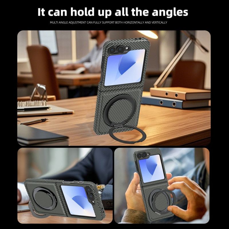 Futerały Samsung Galaxy Z Flip 7 Fe Etui Na Telefon Magnetyczna Z Włókna Węglowego I Podstawką