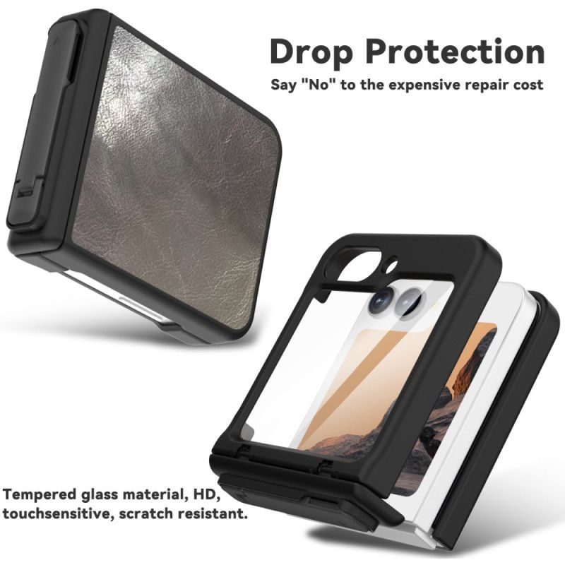 Futerały Samsung Galaxy Z Flip 7 Fe Etui Na Telefon Stojak Z Efektem Skóry Vintage