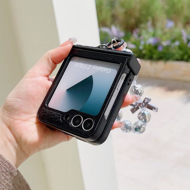 Futerały Samsung Galaxy Z Flip 7 Fe Etui Na Telefon Sztuczna Skóra I Oryginalny Pasek Na Nadgarstek