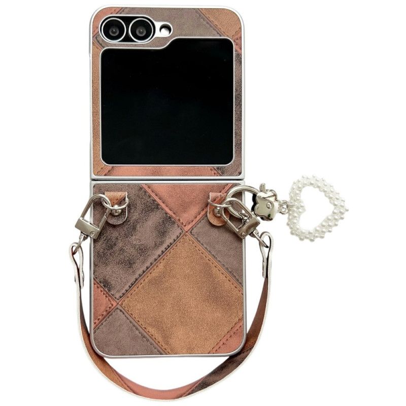 Futerały Samsung Galaxy Z Flip 7 Fe Etui Na Telefon Wzór Diamentowy Z Paskiem