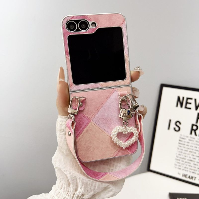 Futerały Samsung Galaxy Z Flip 7 Fe Etui Na Telefon Wzór Diamentowy Z Paskiem