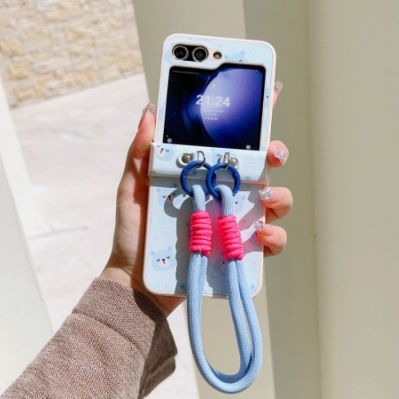 Futerały Samsung Galaxy Z Flip 7 Fe Etui Na Telefon Wzór Niedźwiedzia I Pasek Na Nadgarstek