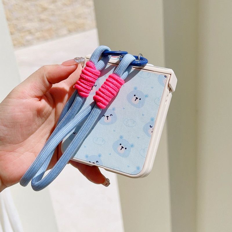 Futerały Samsung Galaxy Z Flip 7 Fe Etui Na Telefon Wzór Niedźwiedzia I Pasek Na Nadgarstek