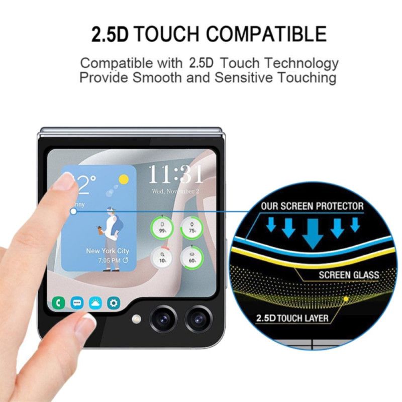 Szkło Hartowane Do Samsung Galaxy Z Flip 7 Fe / Z Flip 6. CZarne Obramowanie