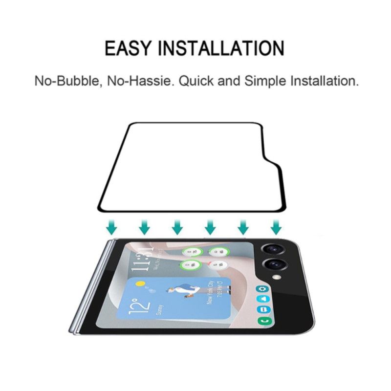 Szkło Hartowane Do Samsung Galaxy Z Flip 7 Fe / Z Flip 6. CZarne Obramowanie