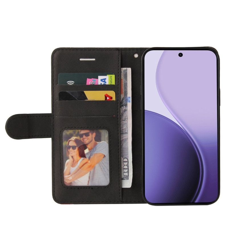 Etui Folio Oppo Reno 14f 5g Dwukolorowa Falista Linia Etui Ochronne