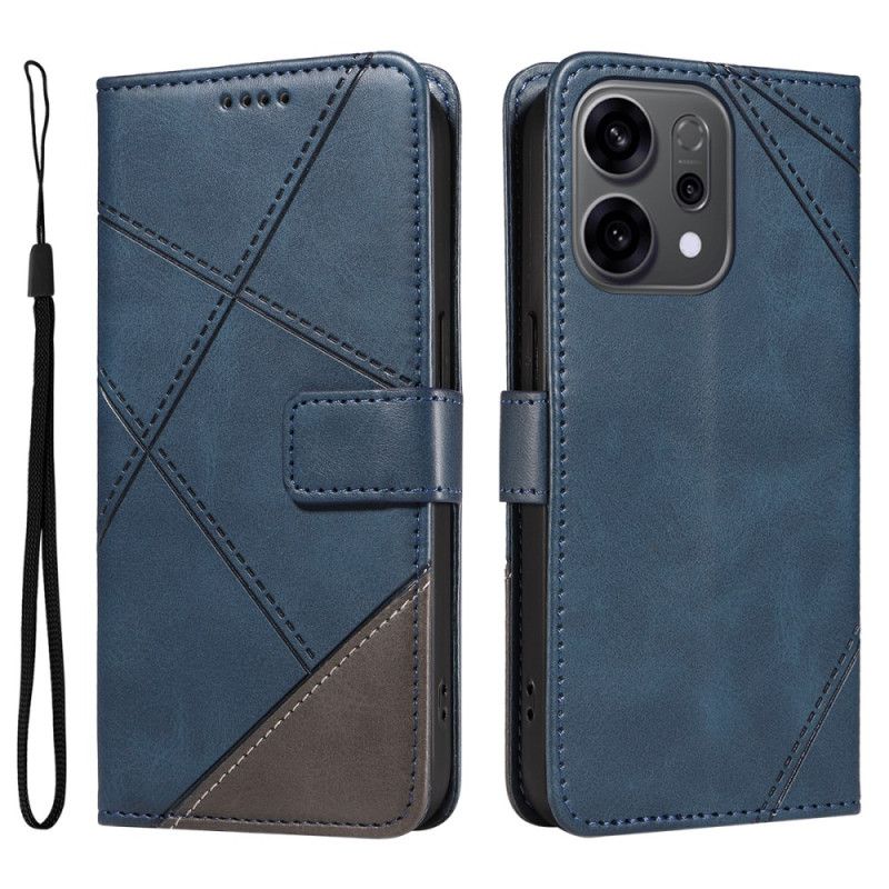 Etui Folio Oppo Reno 14f 5g Dwukolorowe Linie Etui Ochronne