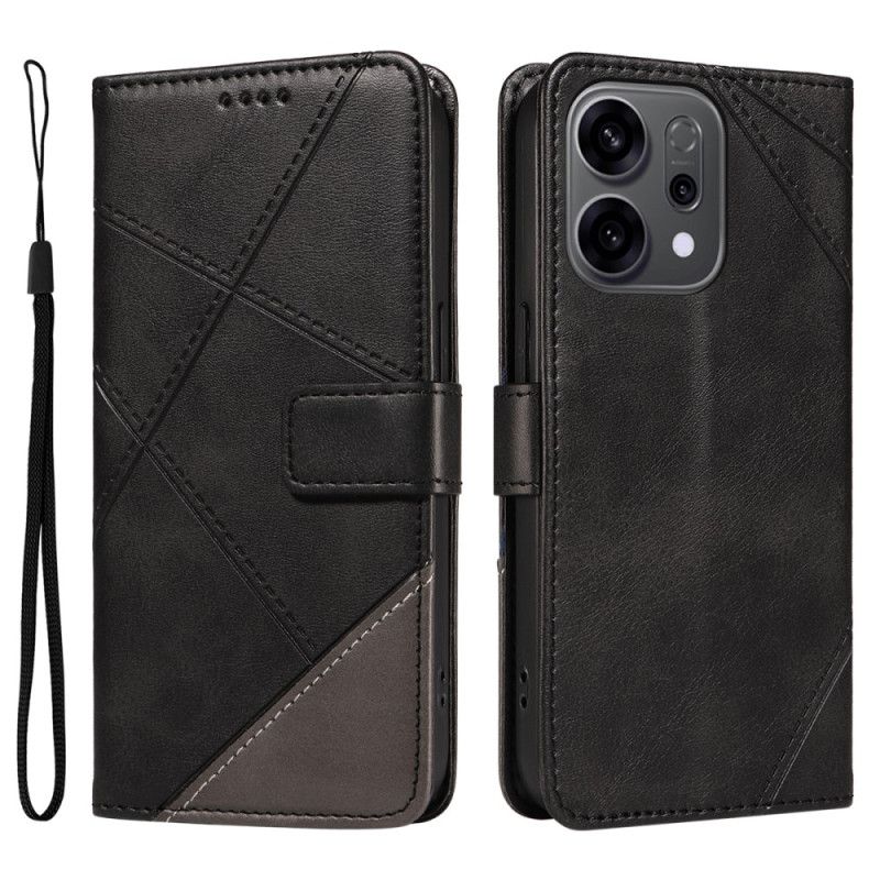 Etui Folio Oppo Reno 14f 5g Dwukolorowe Linie Etui Ochronne