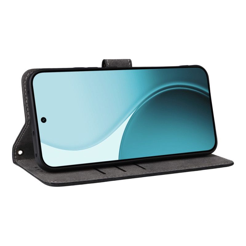 Etui Folio Oppo Reno 14f 5g Ochrona Rfid Efekt Zamszu Z Paskiem