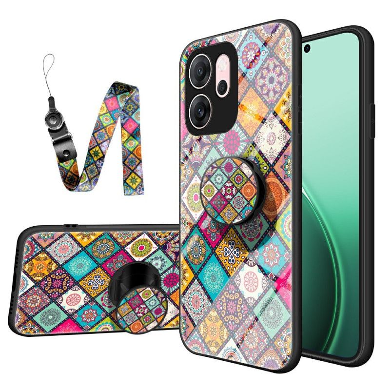 Etui Oppo Reno 14f 5g Patchworkowy Stojak I Smycz